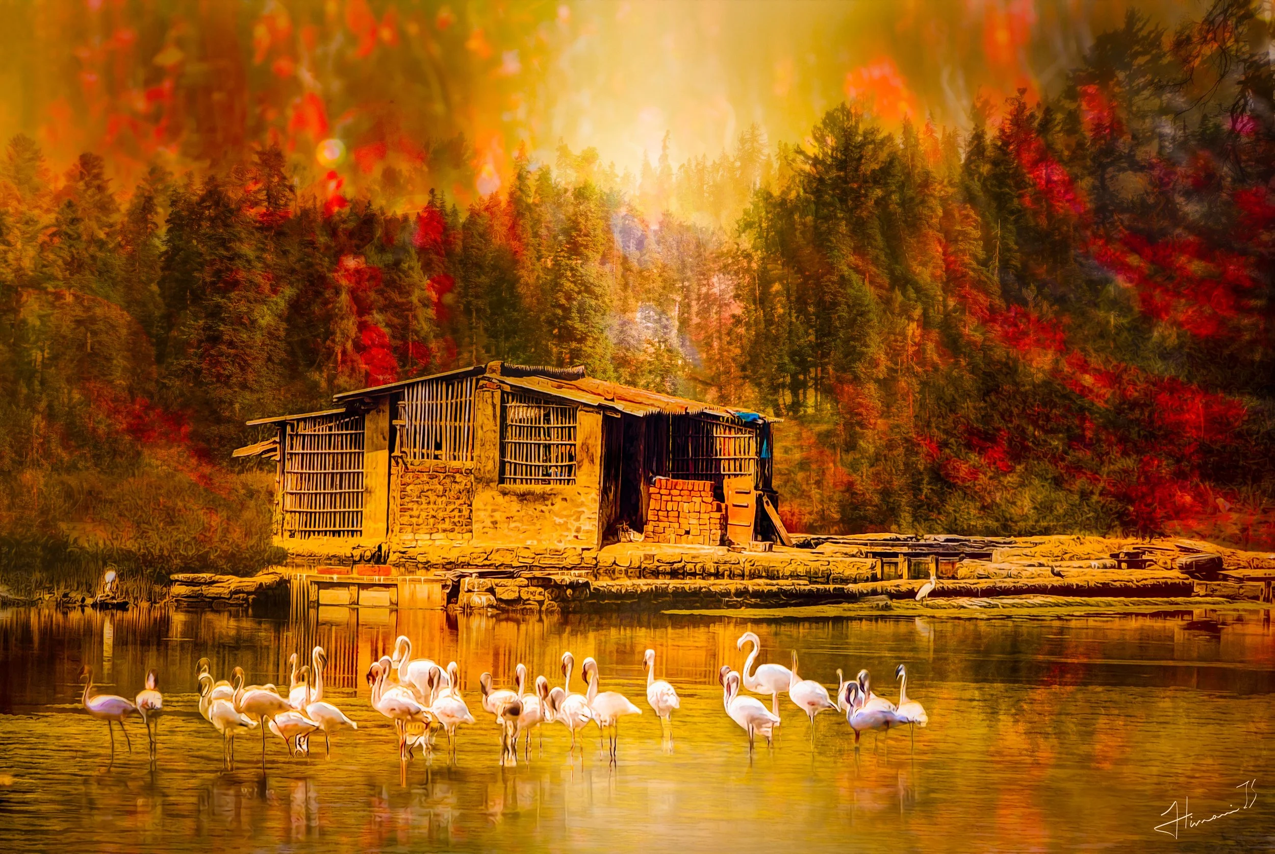 Canvas Connections artist Himani Ishar Sindhwani's artwork Autumn's Feathers