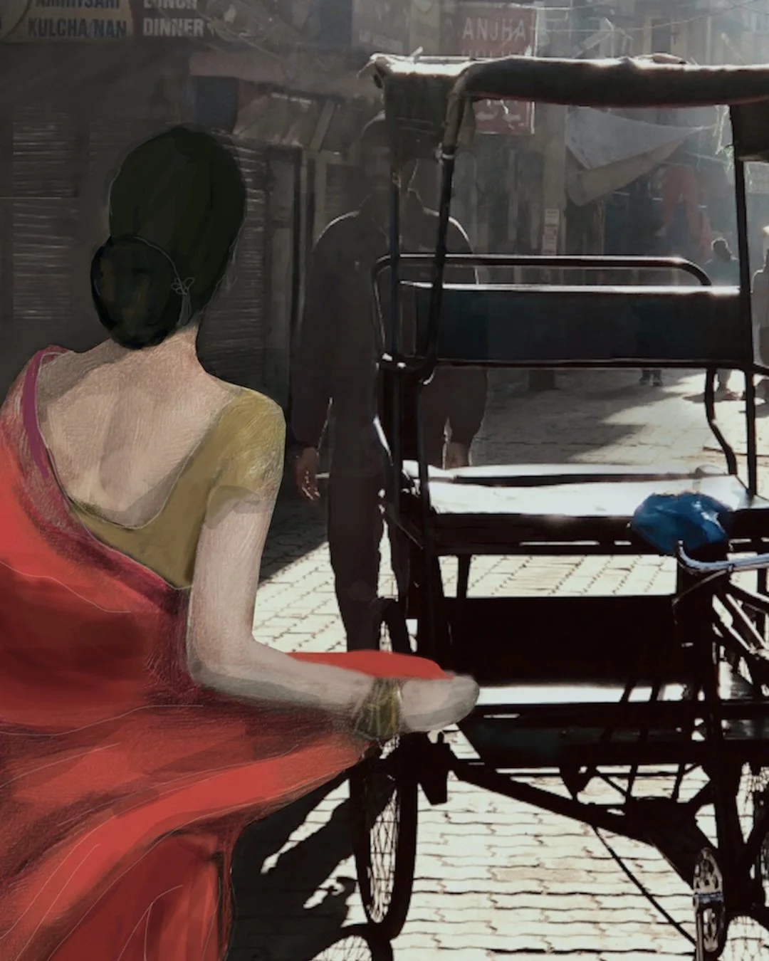 Canvas Connections artist Kavita Chachcha's digital artwork Destination Unknown. Detail image.