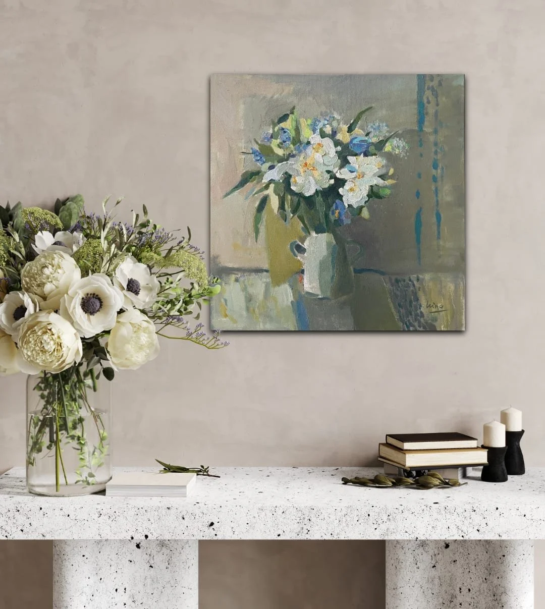 Canvas Connections artist Irina Forrester's artwork titled Spring Bouquet, insitu image