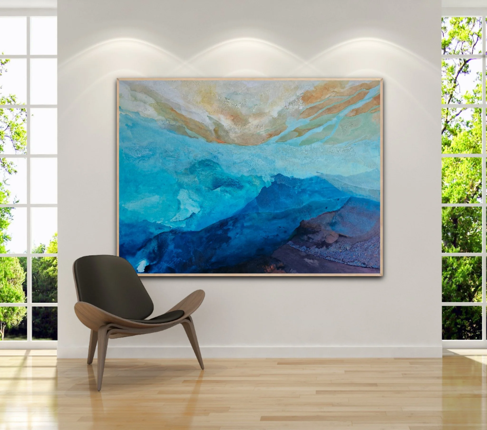 Coastal Colours 2 is a calming, layered and textural art by Canvas Connections multidisciplinary artist Aparna Chakravarty