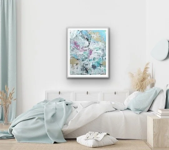 Canvas Connections artist Seema Ahuja's artwork titled Tender Embrace, insitu image