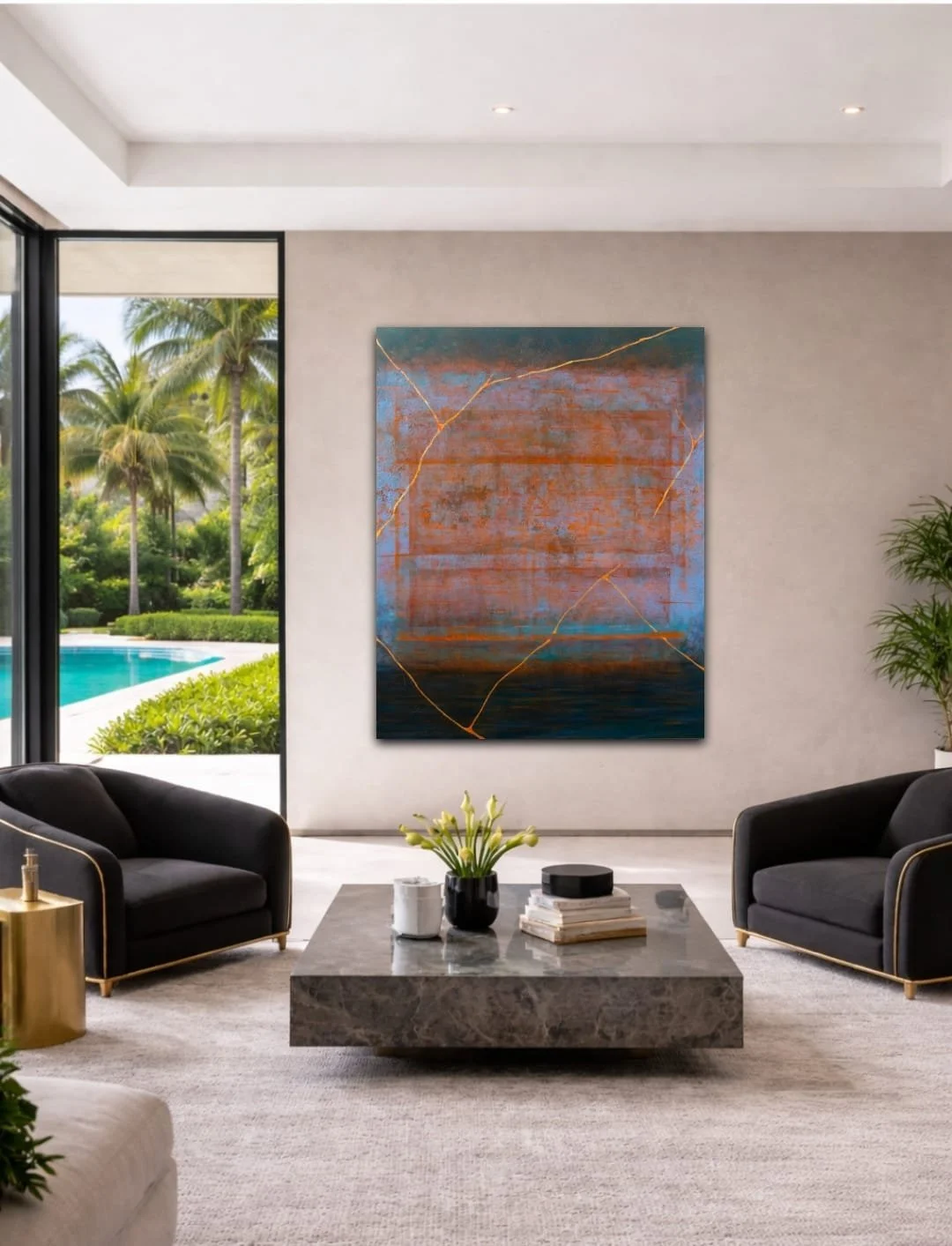 Canvas Connections artist Rajul Shah's artwork titled Essence, insitu image