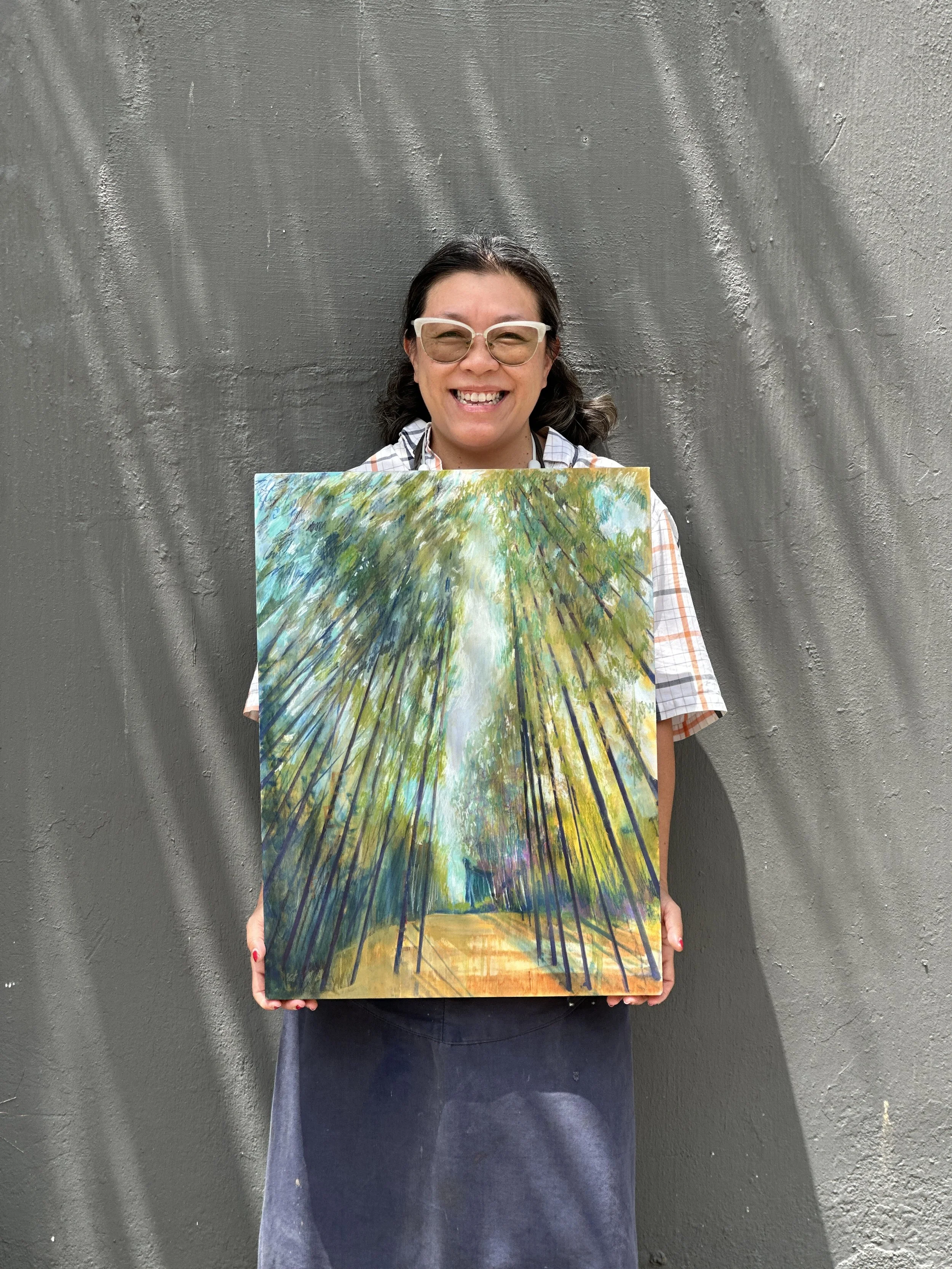 Canvas Connections artist Susan Olij with her painting