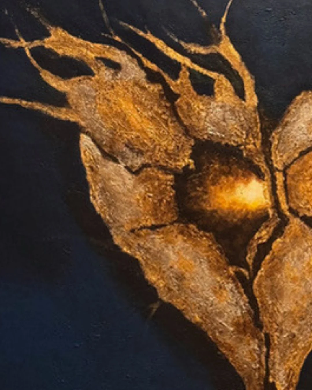 Canvas Connections artist Latana's mixed media artwork titled Still. Detail image.