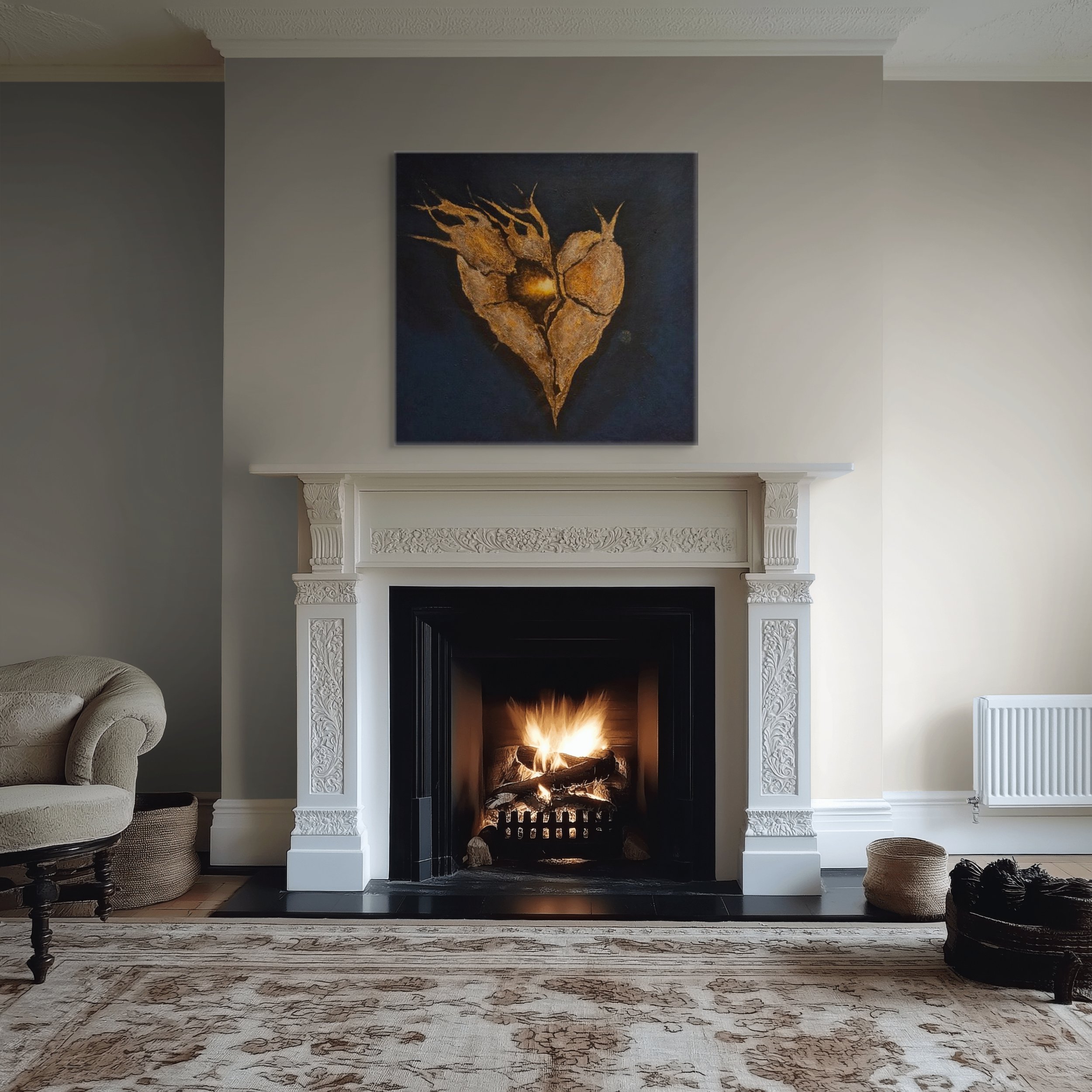 Canvas Connections artist Latana's mixed media artwork titled Still. In situ image.