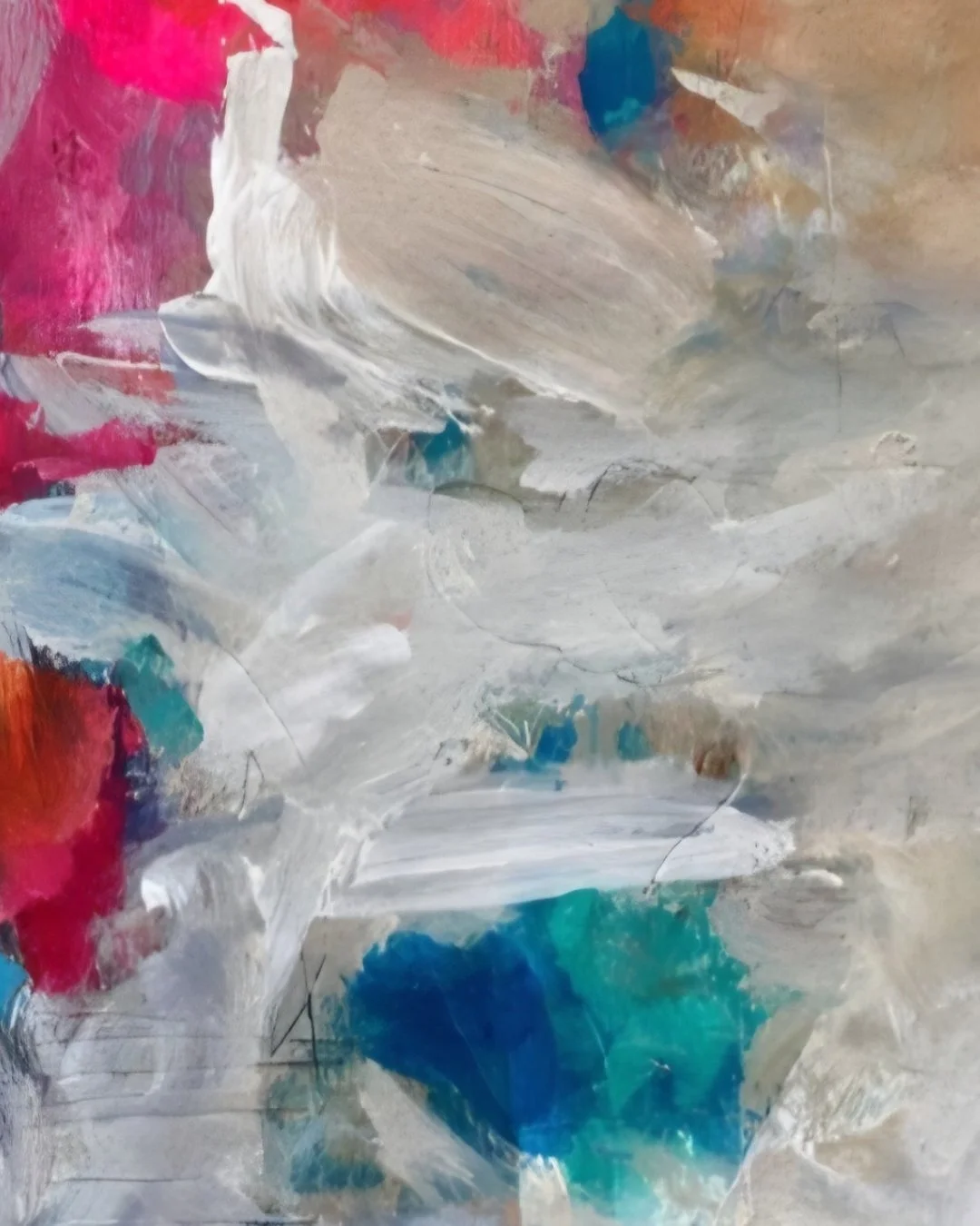 Canvas Connections artist Kavita Chachcha's acrylic on paper artwork Sunset & Sunrise 1. Detail image