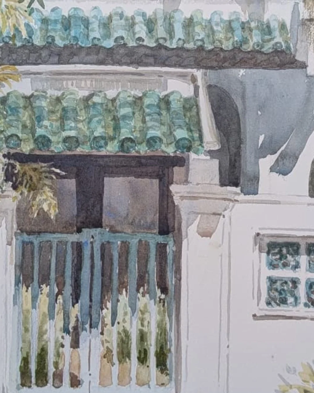 Canvas Connections artist Berenika Drazewska's artwork titled Morning at Emerald Hill, detail image
