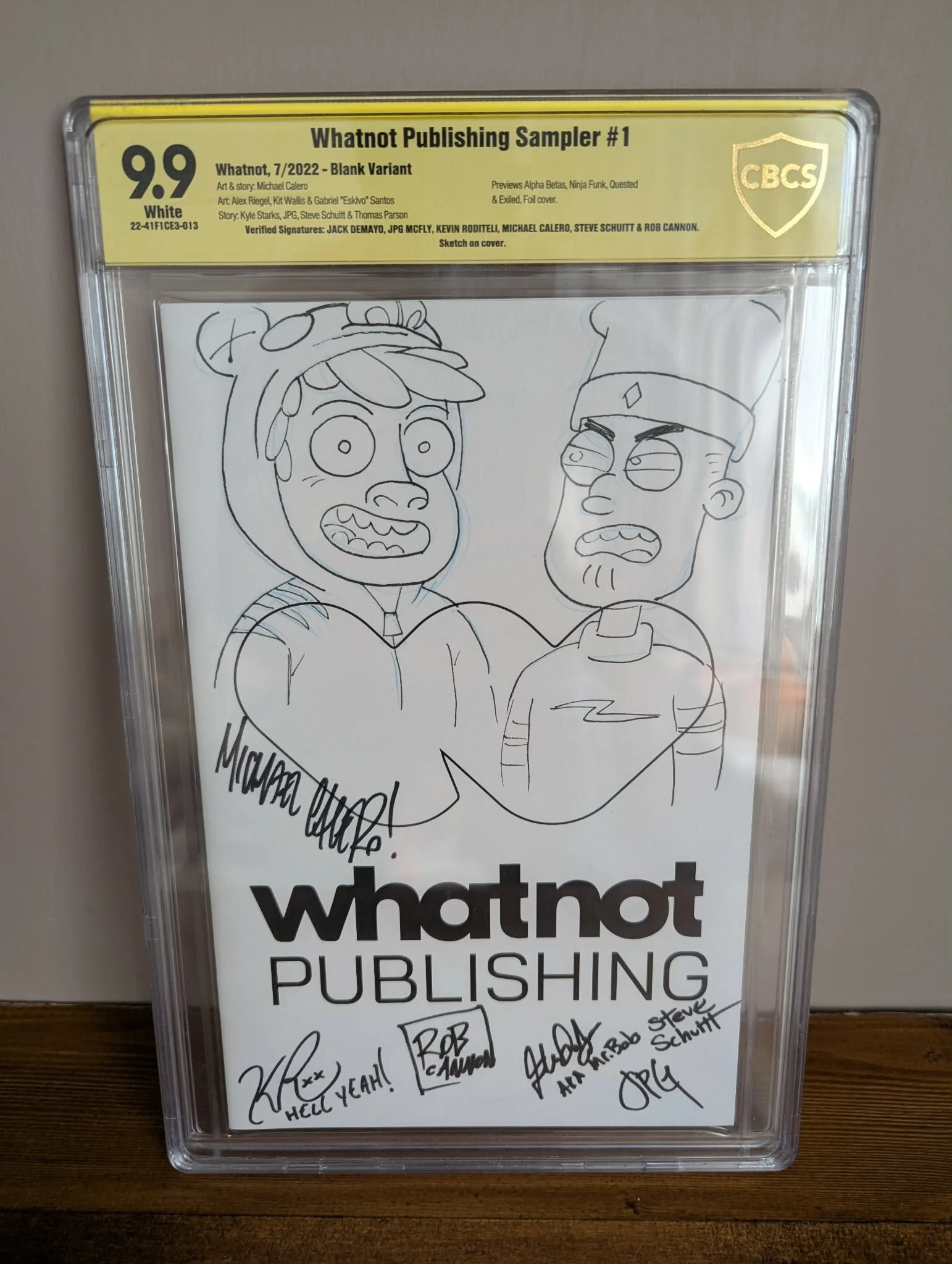 What Not Publishing Sampler #1 Blank Variant Only One on Census multiple signatures Grade 9.9 SKETCH ON COVER