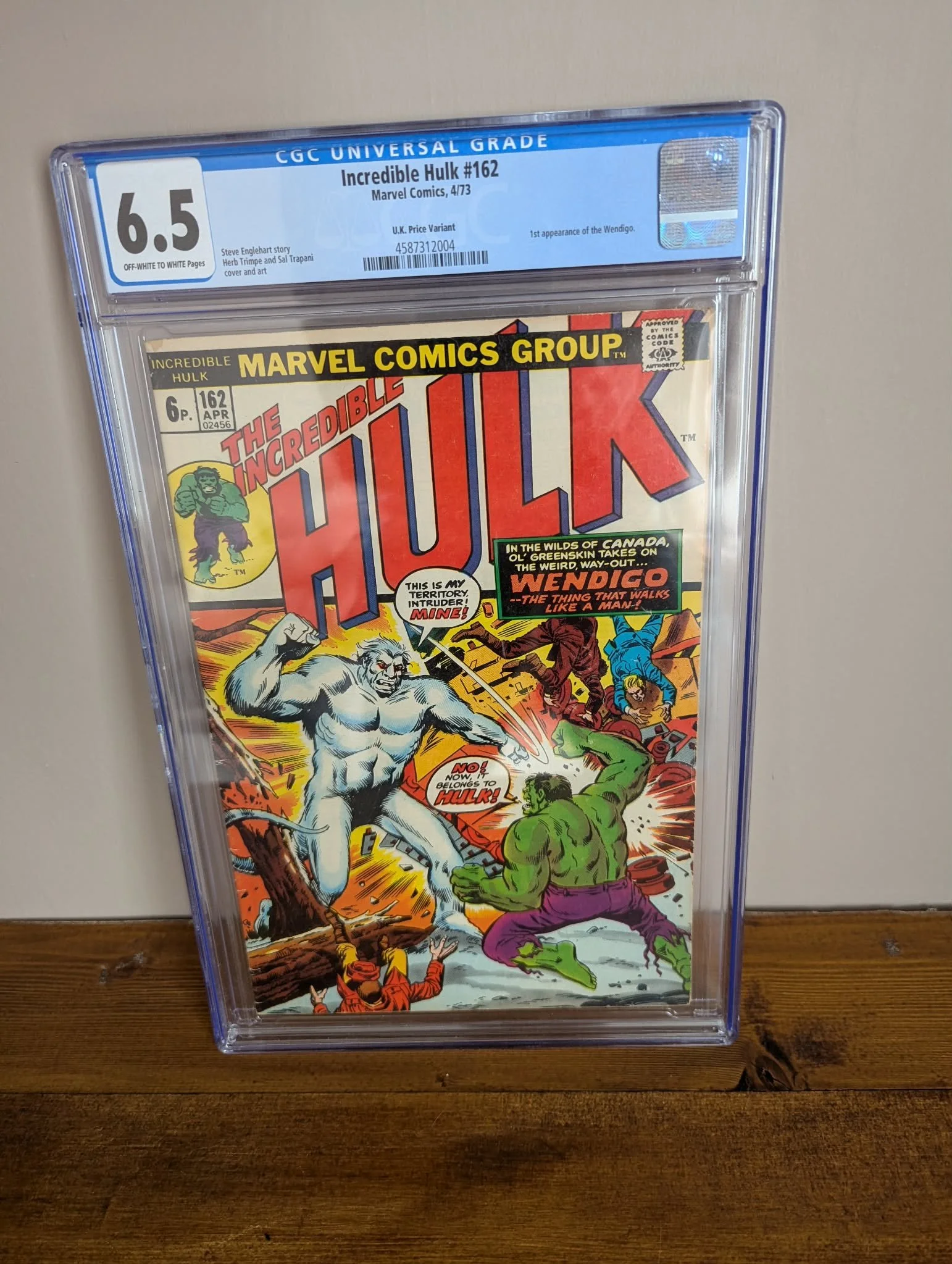 Marvel The Incredible Hulk #162 First appearance Wendigo CGC 6.5 UK Variant