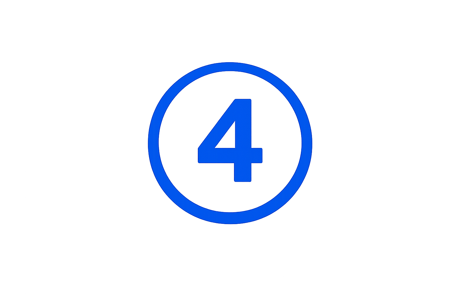 Blue circle with the number 4 inside, set against a black background.