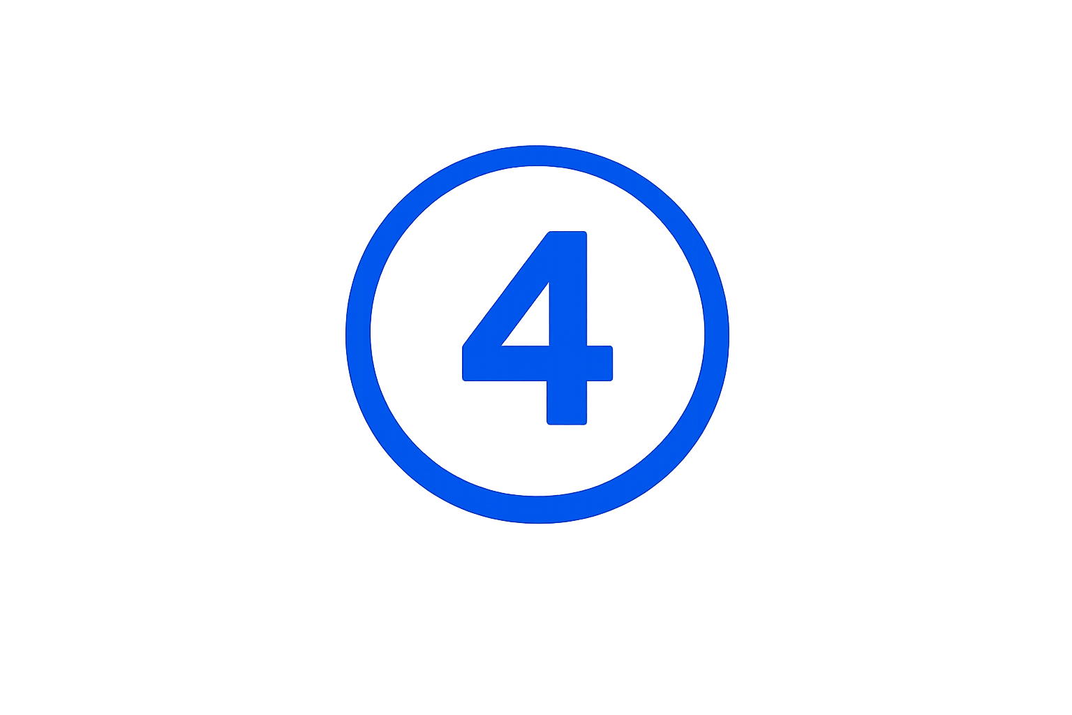 Blue circle with the number 4 inside, set against a black background.