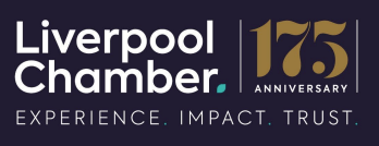 Liverpool Chamber logo celebrating 175th anniversary with the text 'Experience. Impact. Trust.'