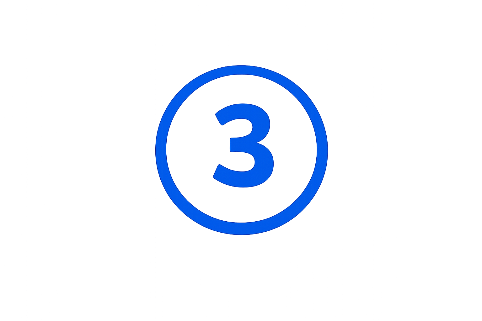 Blue number three inside a circle