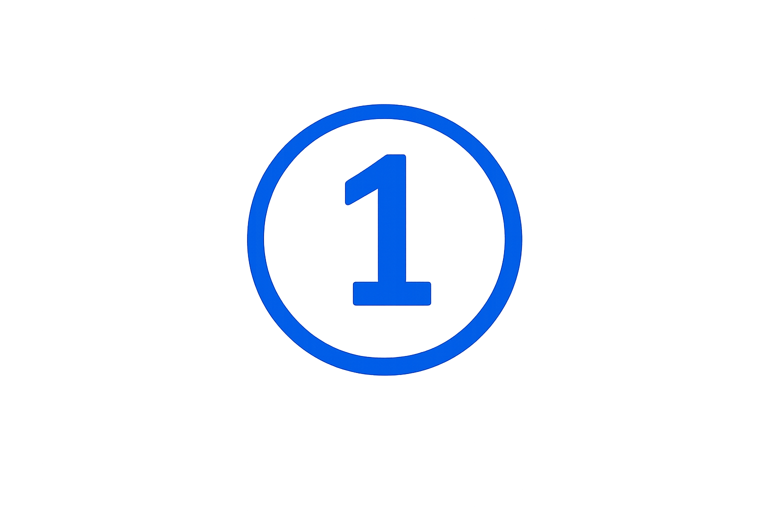 The image shows a digital countdown timer displaying the number 1 in blue, encircled by a blue ring, against a black background.