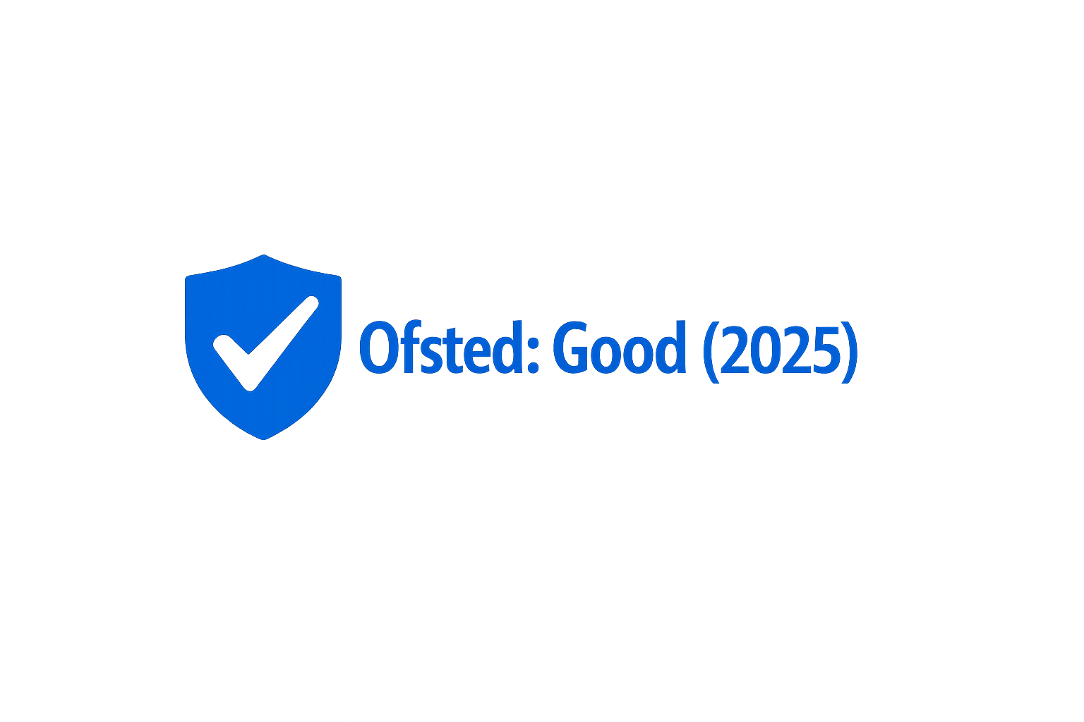 Osted: Good (2025) badge with a blue shield and checkmark, indicating a good rating from Osted in 2025.