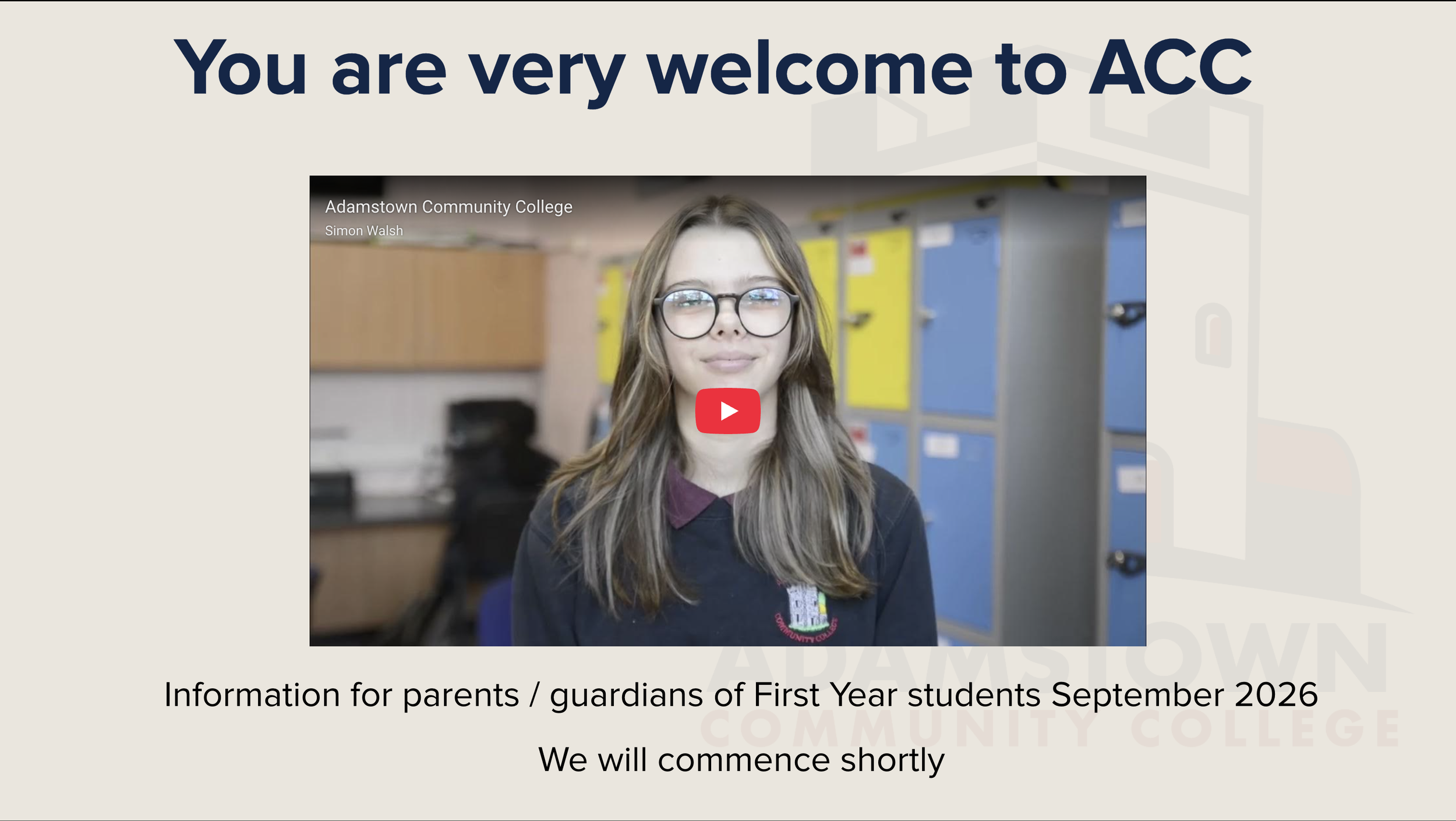 Incoming 1st Year Info Evening