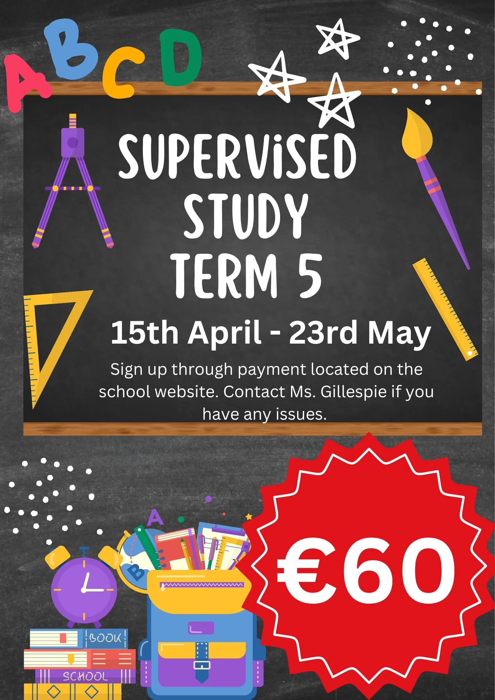 Supervised Study begins 15th April — Adamstown Community College