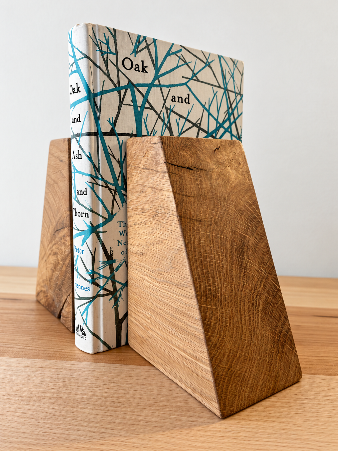 Handmade Solid Oak Obelisk  Bookends – Wedge Bookends Crafted from a Single Piece of Oak