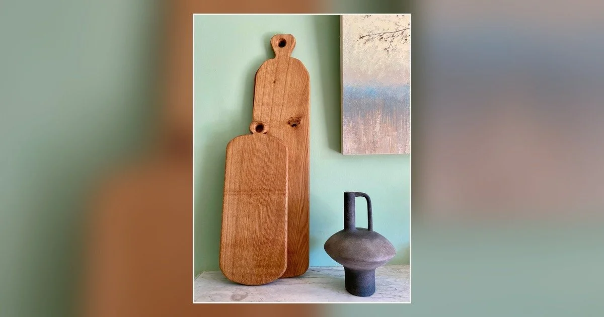 Set of Two British Oak Serving Boards | Handmade Woodland & Forest Boards