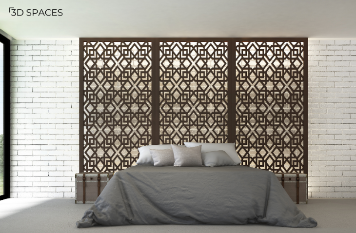 CNC Jali Headboard for Bedroom