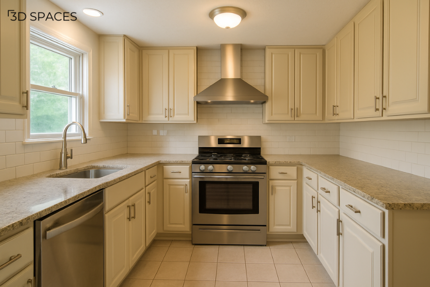 Simple Kitchen Layout Ideas with Chimney