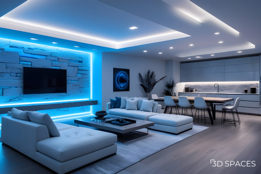 smart home technology integrated into modern interior design spaces