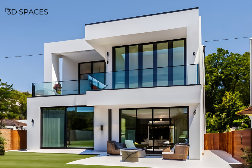 contemporary front elevation design with stylish modern exterior