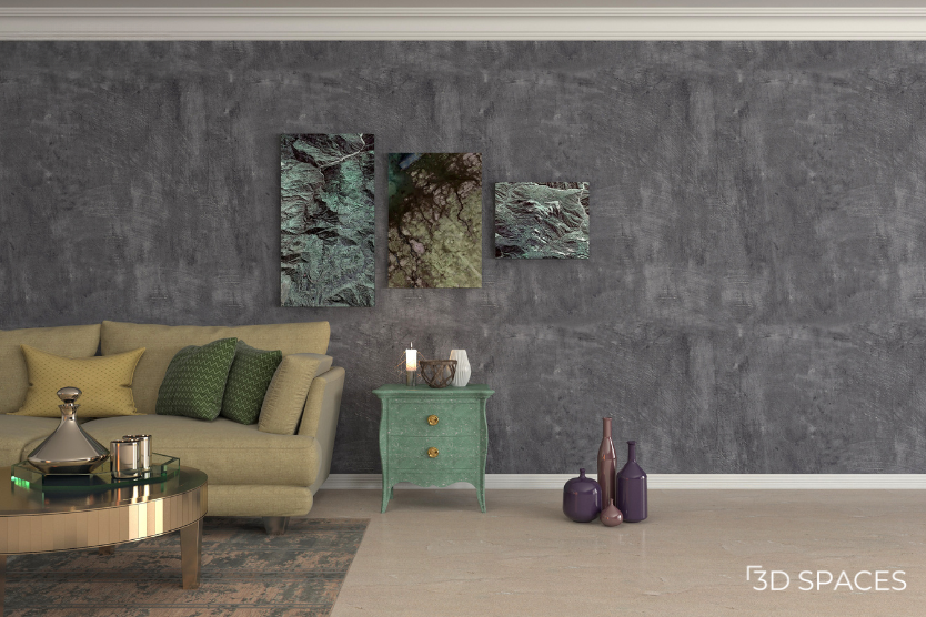 textured wall design adding depth without bold accent colors