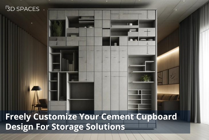 Customizable cement cupboard designed for numerous storage options, perfectly blending functionality and style for modern Indian homes.