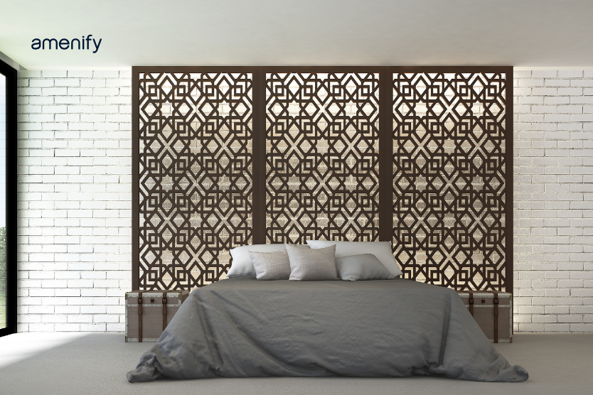 CNC Jali Headboard for Bedroom