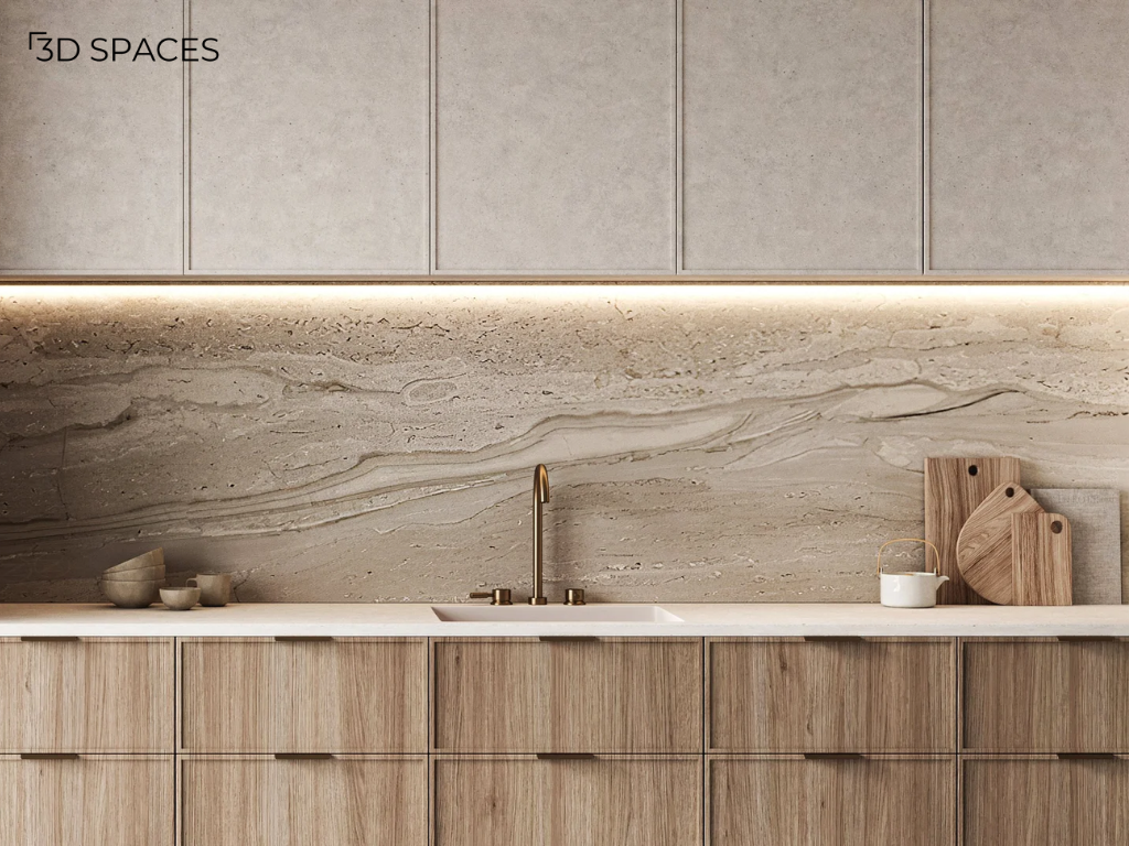 Mixed Neutral Tones/Colours Kitchen Tiles