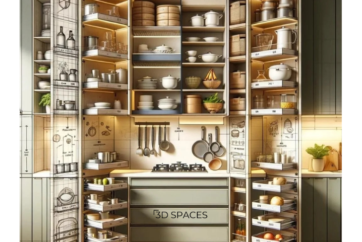 Vertical Storage Modular Kitchen Design 