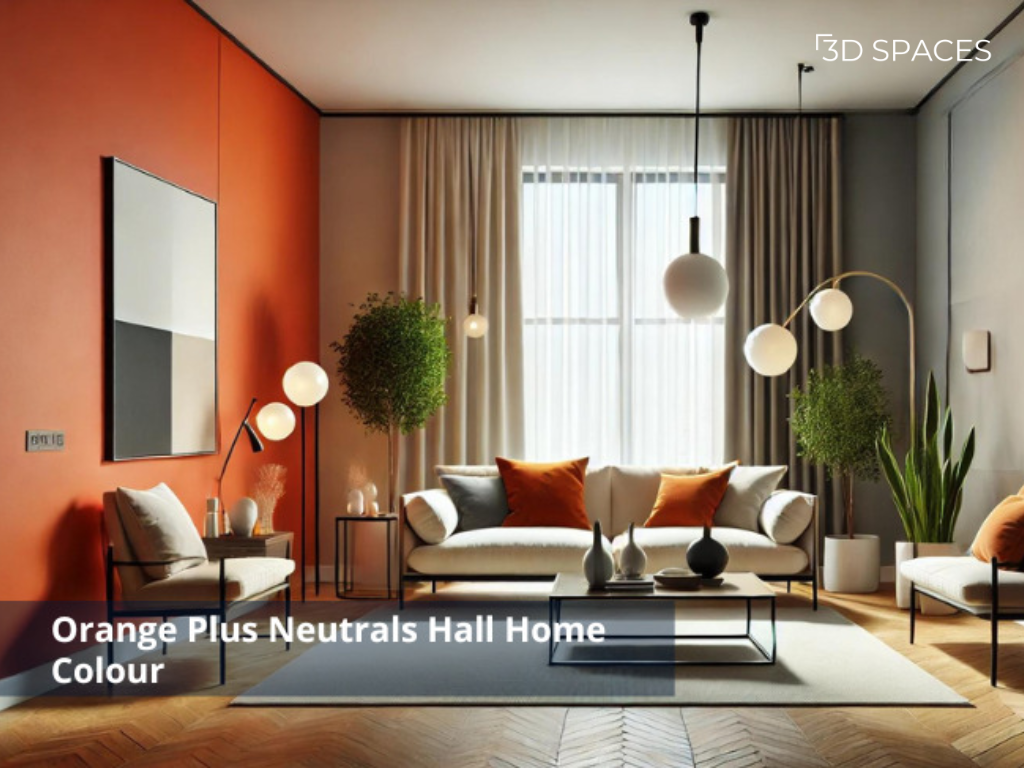 Bright Orange and Blue Hall Colour
