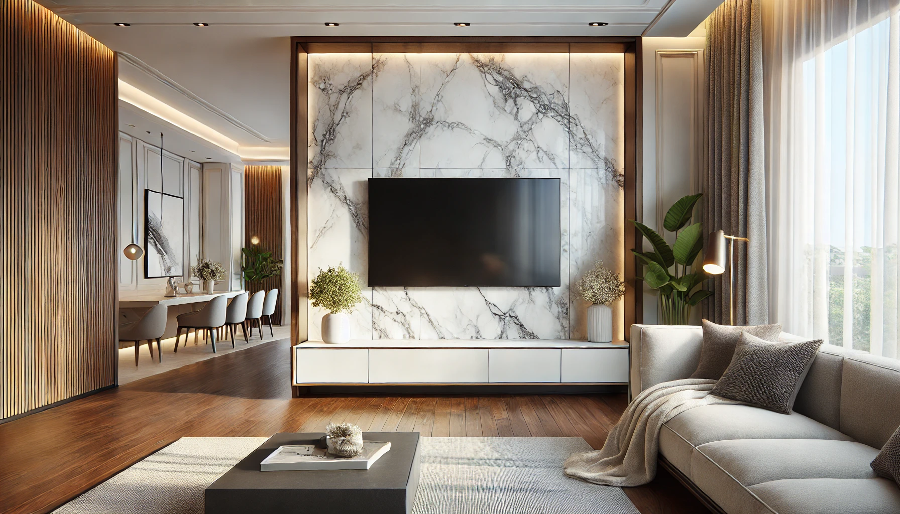 Latest TV Panel Design for Living Room — Amenify India