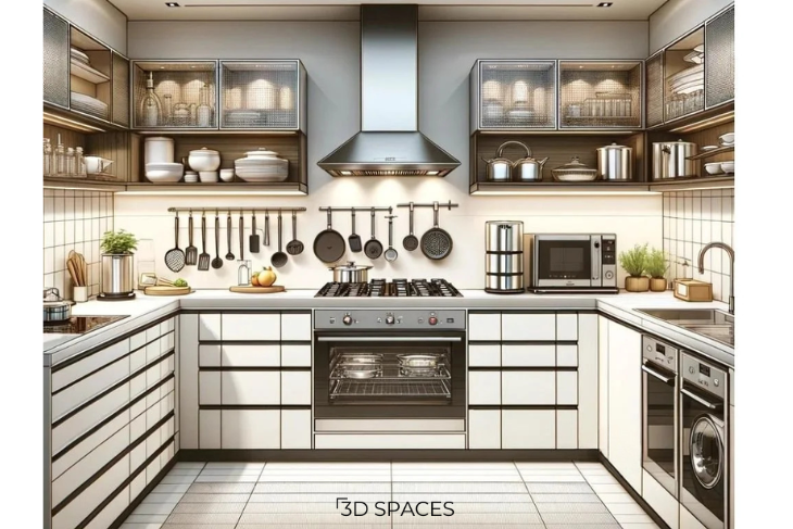 Integrated Appliances Modular Kitchen Design