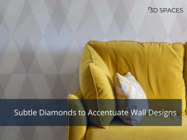 Wall with a diamond pattern created using wall tape design, giving the space an understated, sophisticated look.