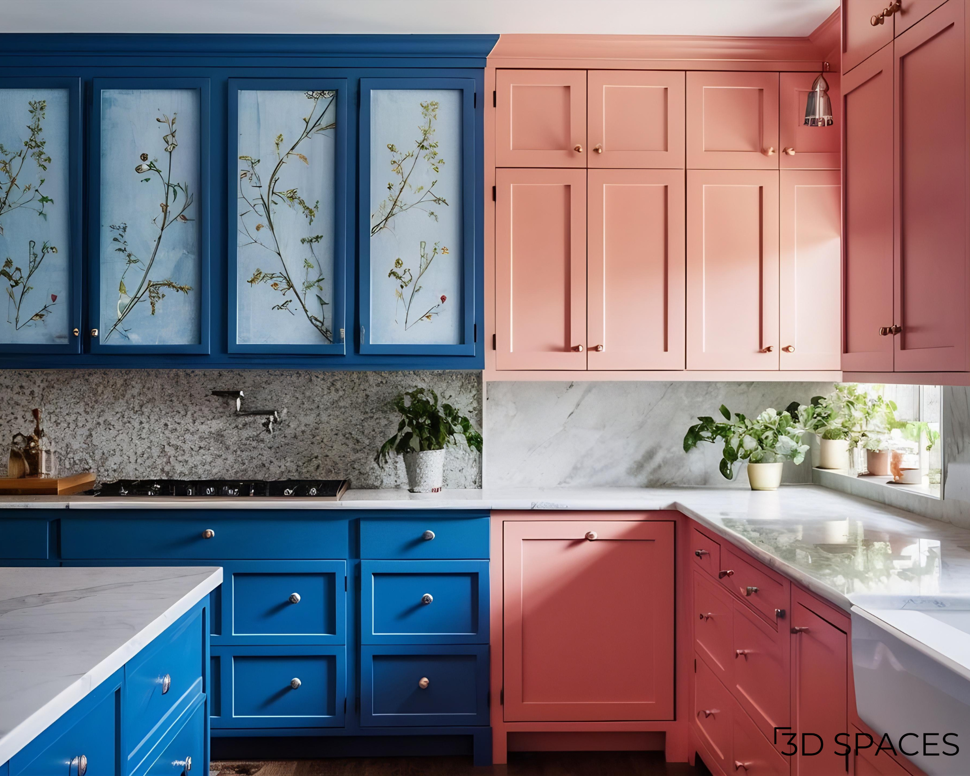 two-tone luxury kitchen cabinets featuring dark lowers and white uppers