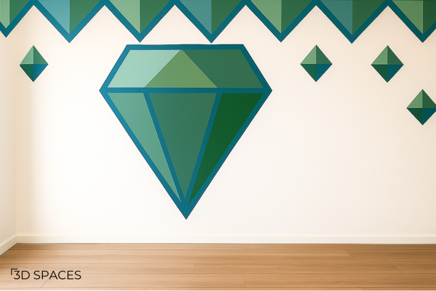 half diamonds wall