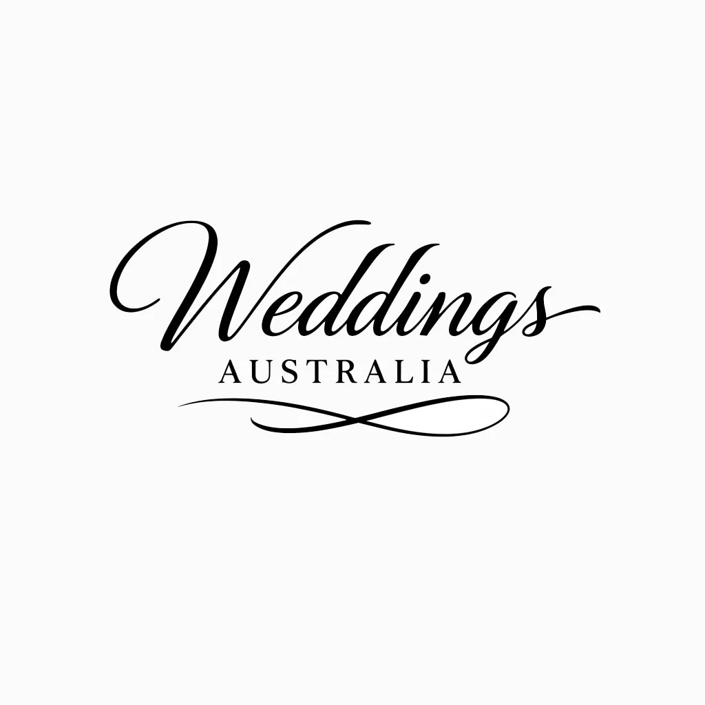 Logo for Weddings Australia with elegant black script font on white background.