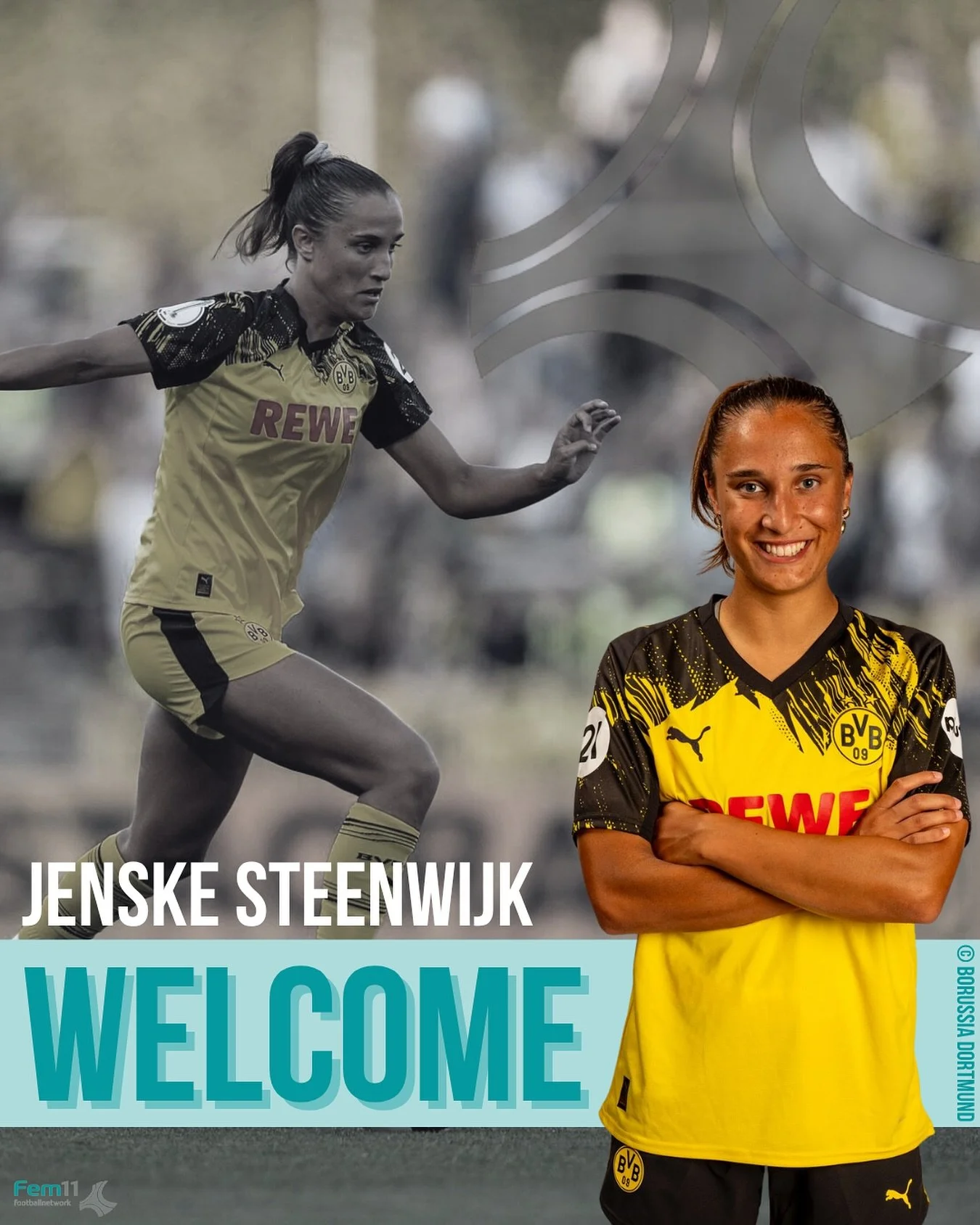 Welcome Jenske Steenwijk!

The 20-year-old defender with Dutch roots currently plays for @bvb09frauen 

We&rsquo;re excited to start working with you @jenske.steenwijk 🙌 

#welcome #jenske #fem11 #womensfootball #agency #donedeal