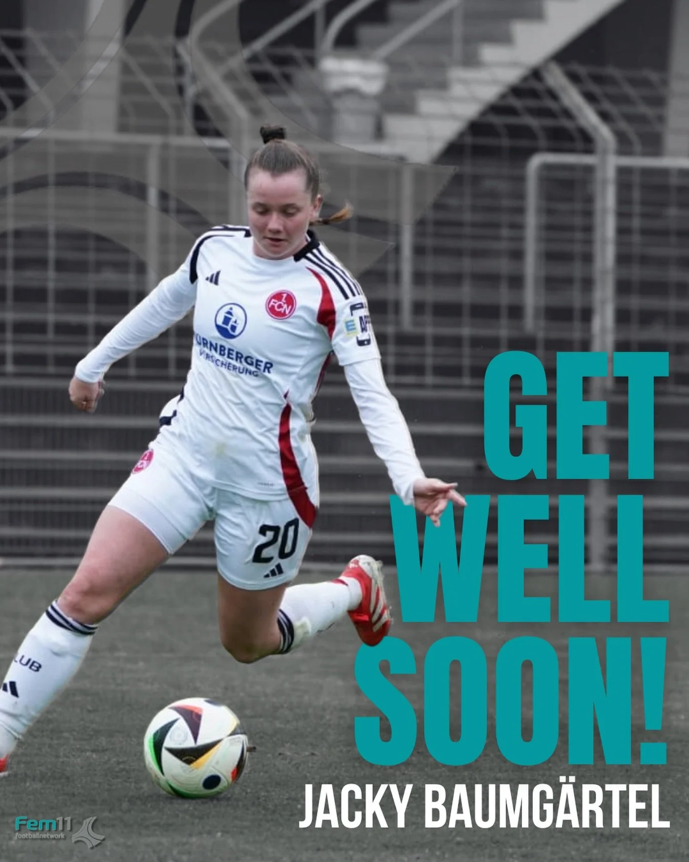 Wishing you a speedy recovery, Jacky! 

Jacky Baumg&auml;rtel must undergo surgery on her syndesmosis following a duel during the match against Carl Zeiss Jena. 
Get well soon, @33.jacky 🤞