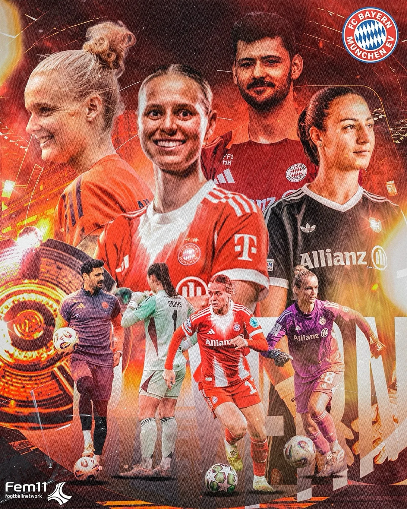 Four in a row 🏆🏆🏆🏆
Congratulations on winning the 2025/26 championship, @fcbfrauen 
FC Bayern Munich clinched the title as early as Matchday 23 of the current season. 

We congratulate our players @mala_grohs, @anna_klink20, @buehlklara, and goal