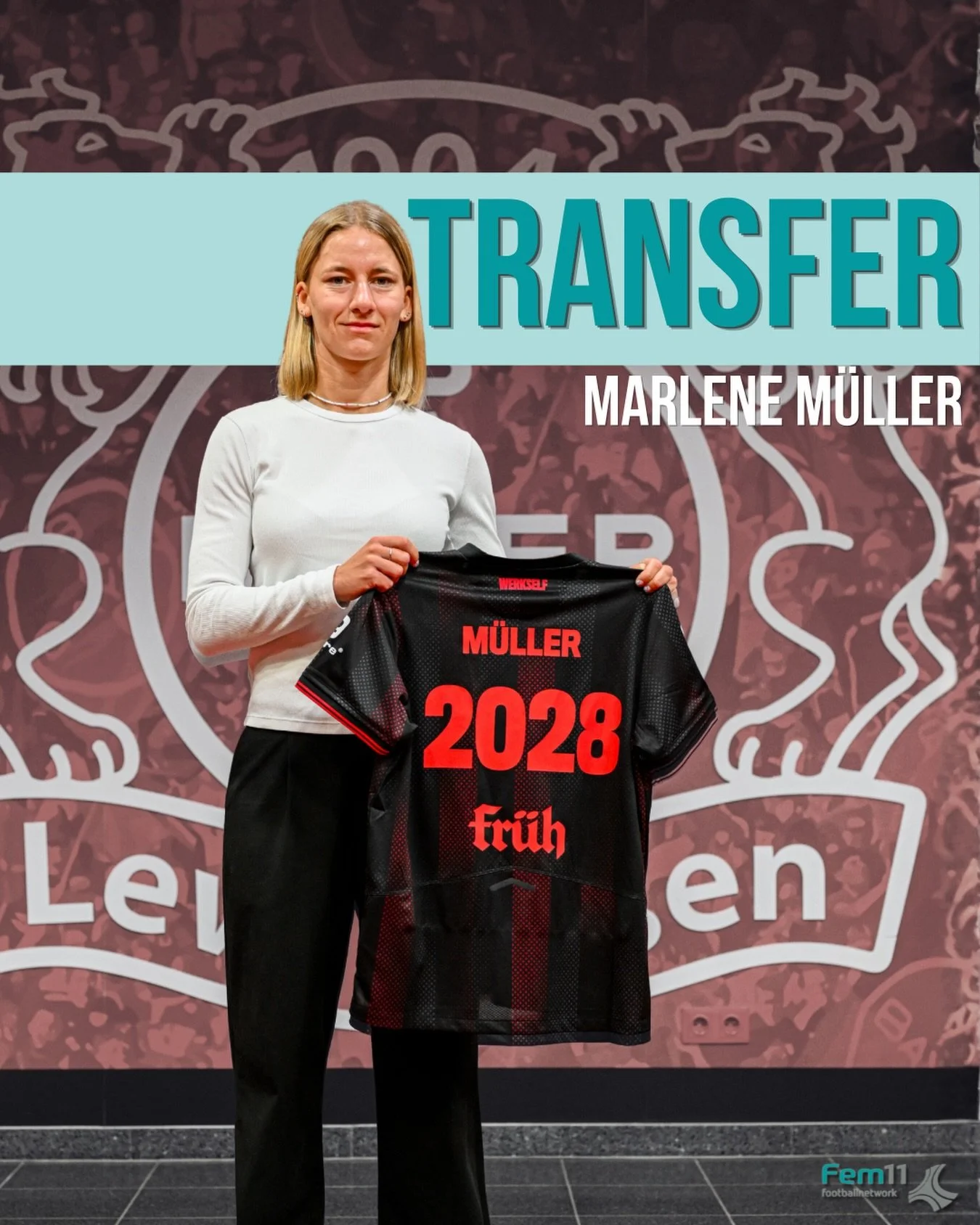 Welcome to the Werkself 👋🏼

Marlene M&uuml;ller switches within the Bundesliga, transferring from @rbleipzigfrauen to @bayer04frauen
After four years and numerous appearances for the Red Bulls, the time has come for a change.

Here&rsquo;s to a suc
