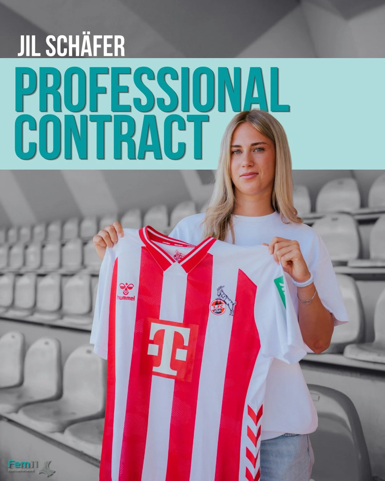 First professional contract 👏🏼

Jil Sch&auml;fer signs her first professional contract with @fckoeln_frauen. The 17-year-old midfielder came through the club&rsquo;s own academy and has been playing for 1. FC K&ouml;ln since summer 2021.

Jil is cu