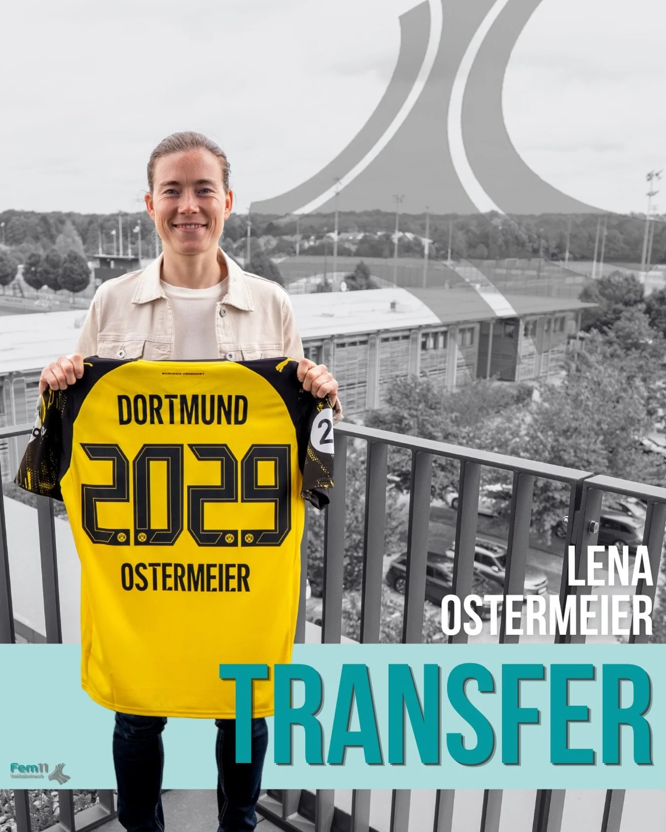 Black and yellow DNA: Dr Lena Ostermeier joins BVB. 

The 29-year-old versatile defender is joining Borussia Dortmund for the new season and has signed a three-year contract after 14 incredible years with SGS Essen.
This marks the Dortmund based retu