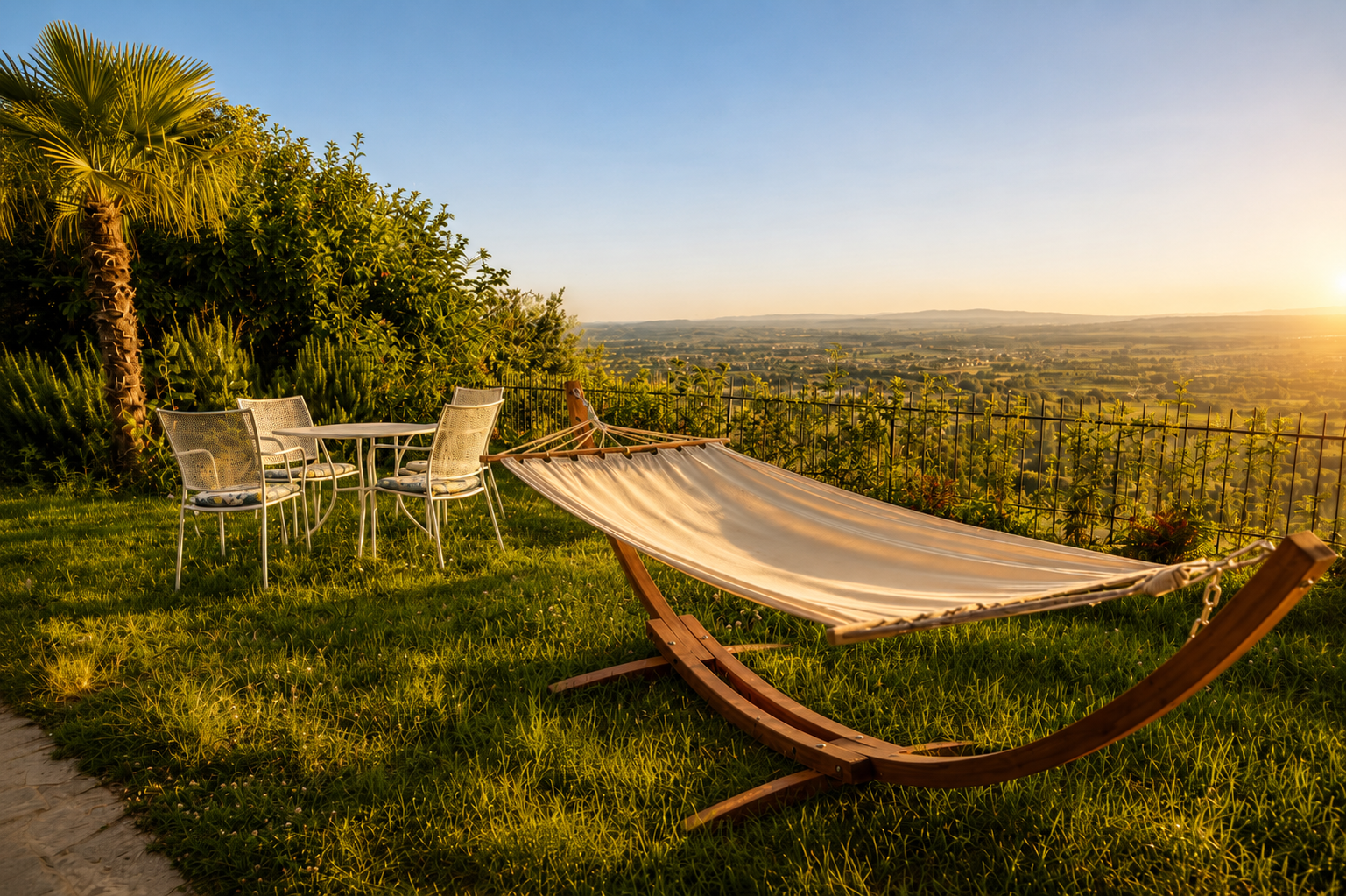 Outdoor hammock on massage training in Italy