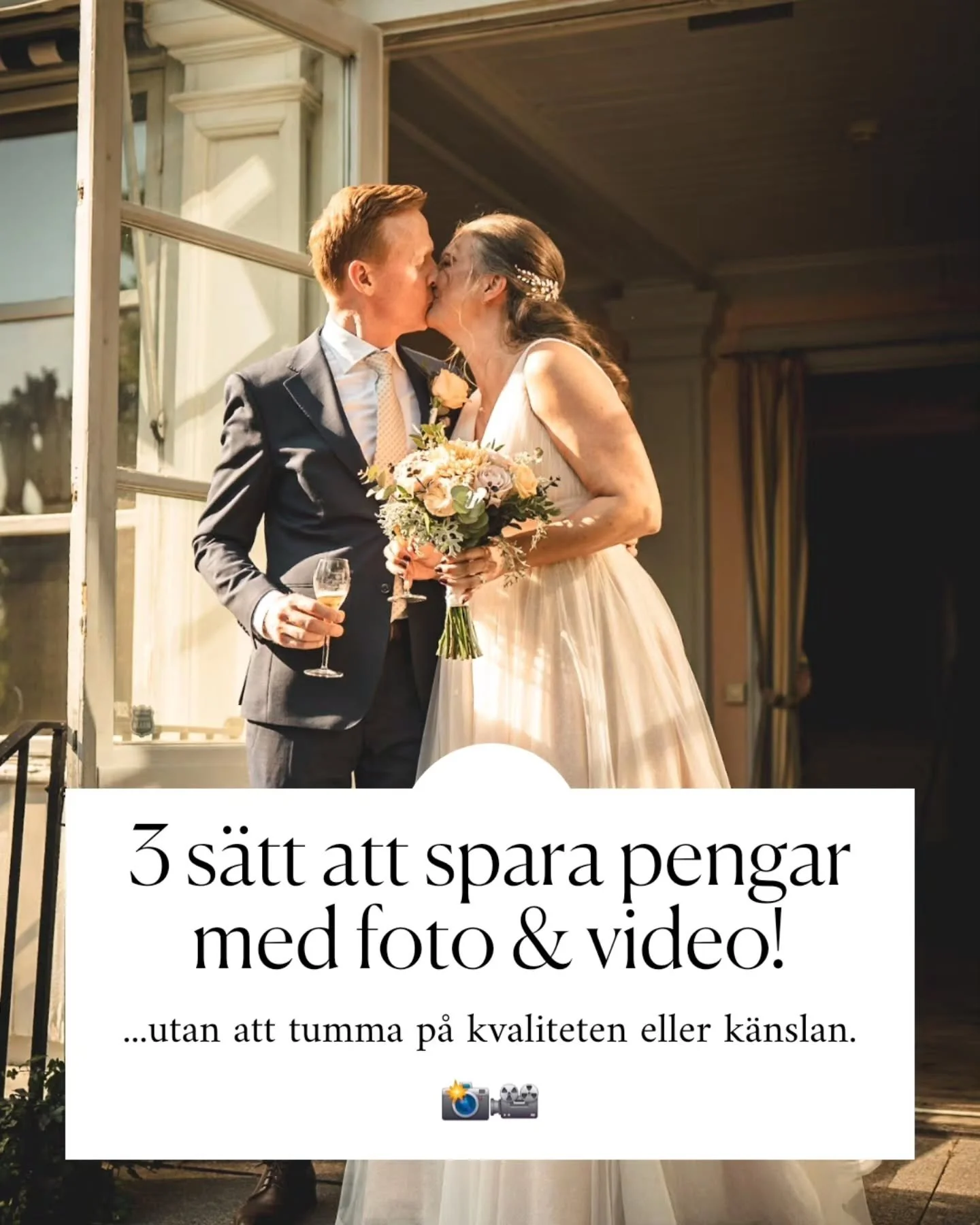 Jag vet att det &auml;r mycket att h&aring;lla koll p&aring; n&auml;r man planerar sitt livs st&ouml;rsta fest. Men att f&aring; de d&auml;r magiska bilderna och filmen beh&ouml;ver inte betyda att ni spr&auml;cker budgeten helt.

Mitt absolut b&auml