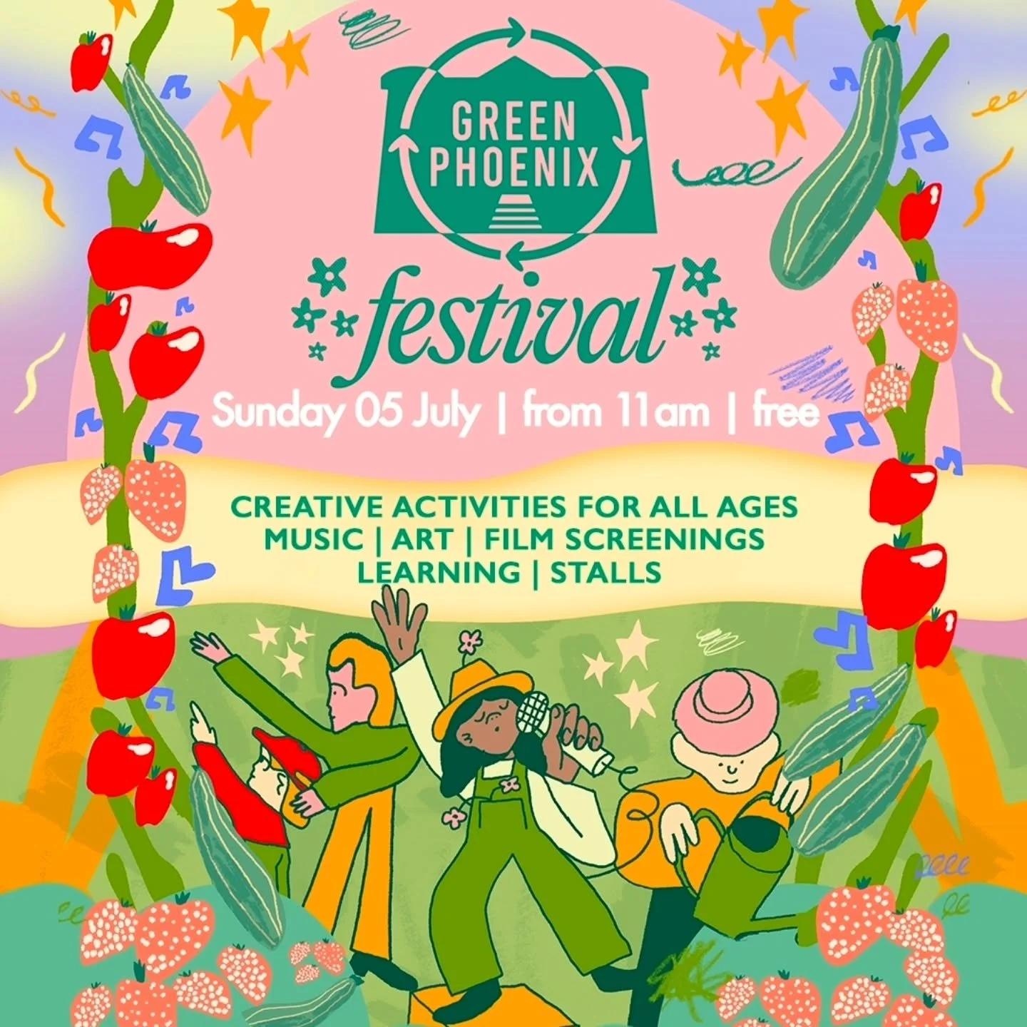 💚 SAVE THE DATE! 🌱 SUN 5 JULY 💚

Green Phoenix Festival @exeterphoenix is back! 🎉 🎉 🎉

Excited to be a part of this brilliant event again, in the heart of our small but mighty city of Exeter where so much creativity and positive action is happe