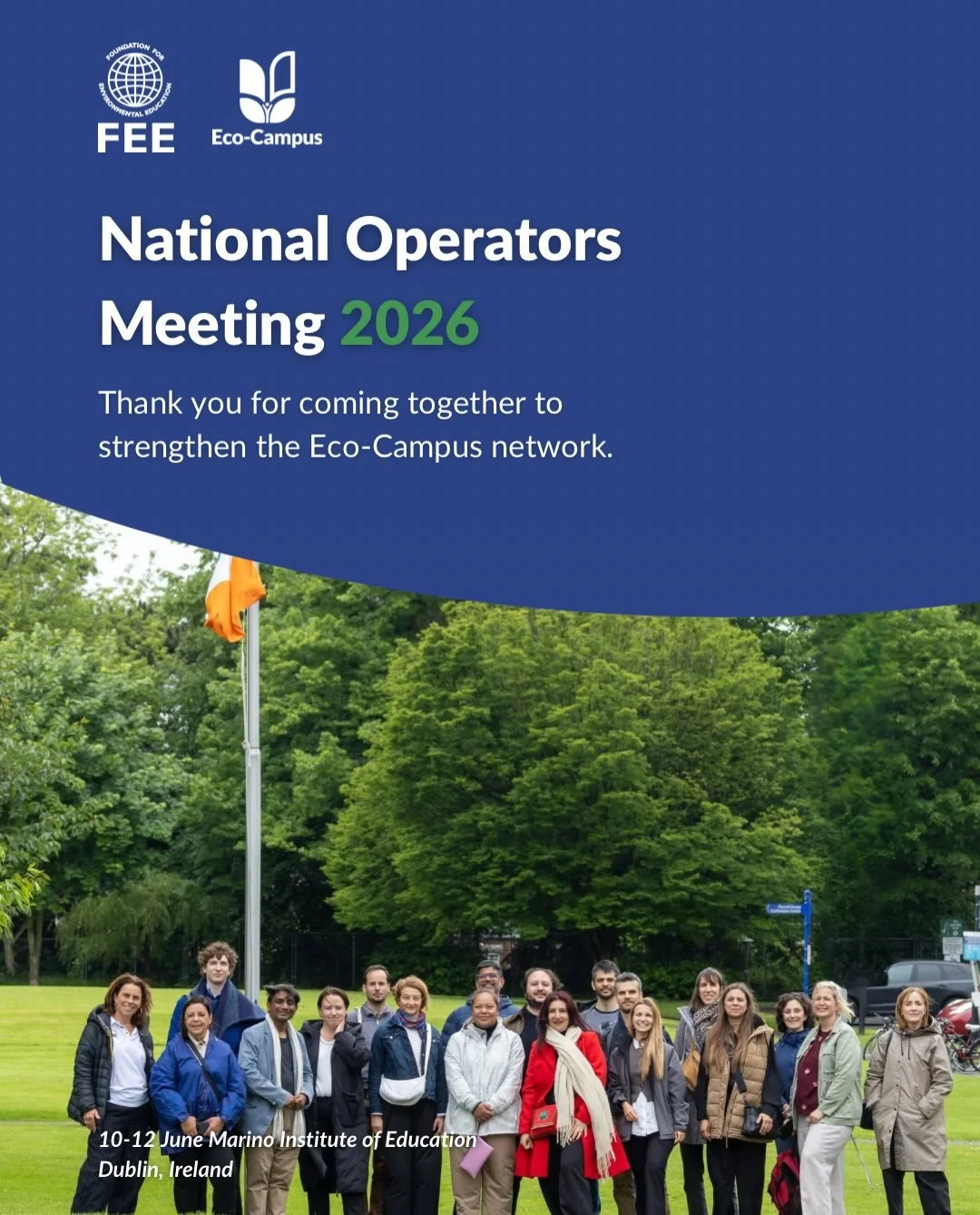 🌐 Shaping the future of Eco-Campus together! 

From 10&ndash;12 June, Eco-Campus National Operators, Higher Education practitioners, and FEE representatives from 12 countries gathered in Dublin, Ireland, for the Eco-Campus National Operators Meeting