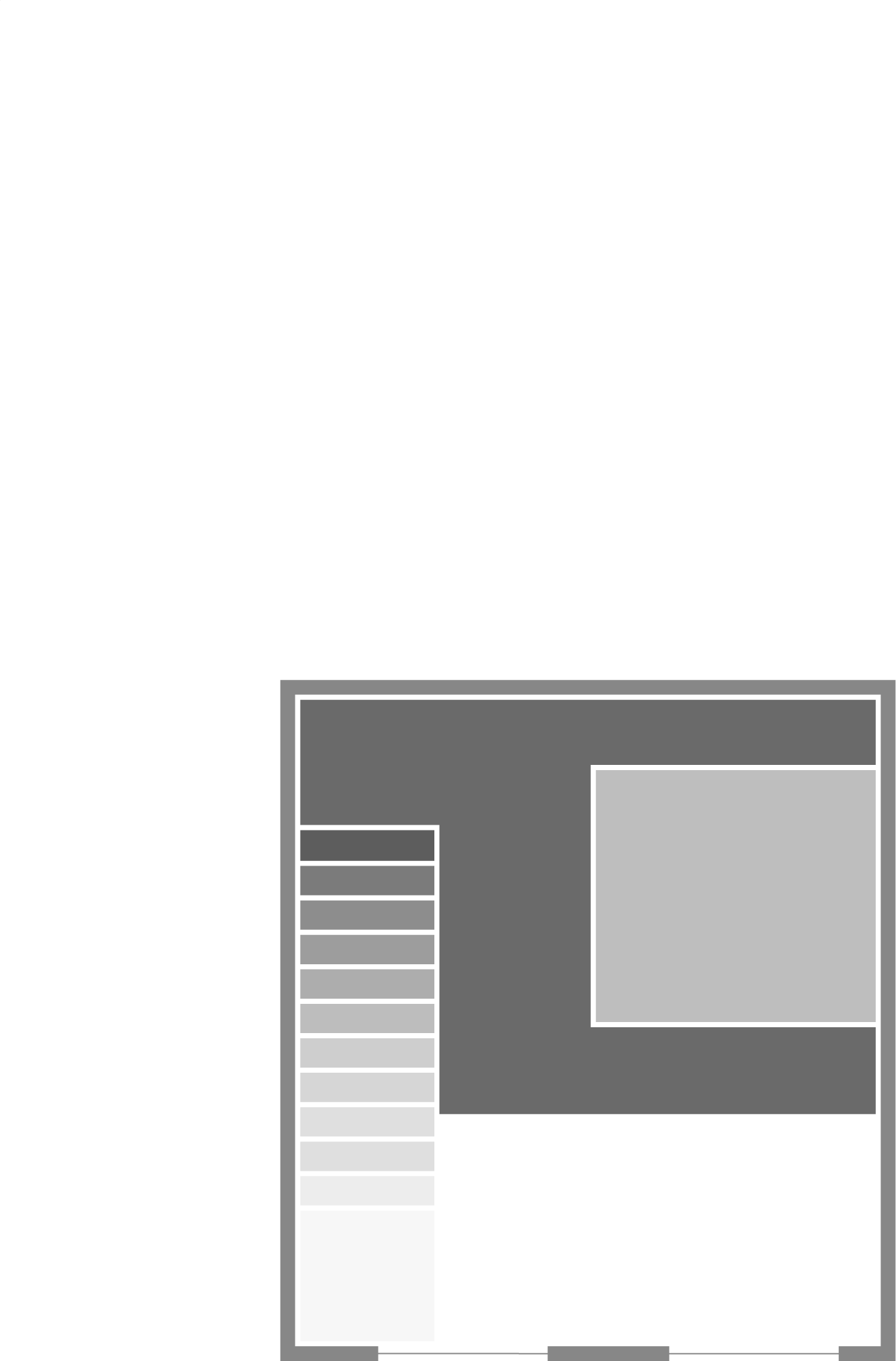Grundriss eines Raumes mit verschiedenen Möbeln, inklusive Sofa, Sessel, Tisch, Fernseher, Regal und Schränken, mit Beschriftungen in deutscher Sprache.